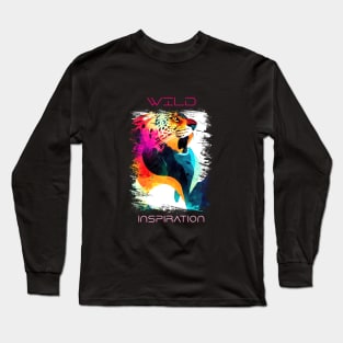 Jaguar Wild Nature Animal Colors Art Painting Long Sleeve T-Shirt